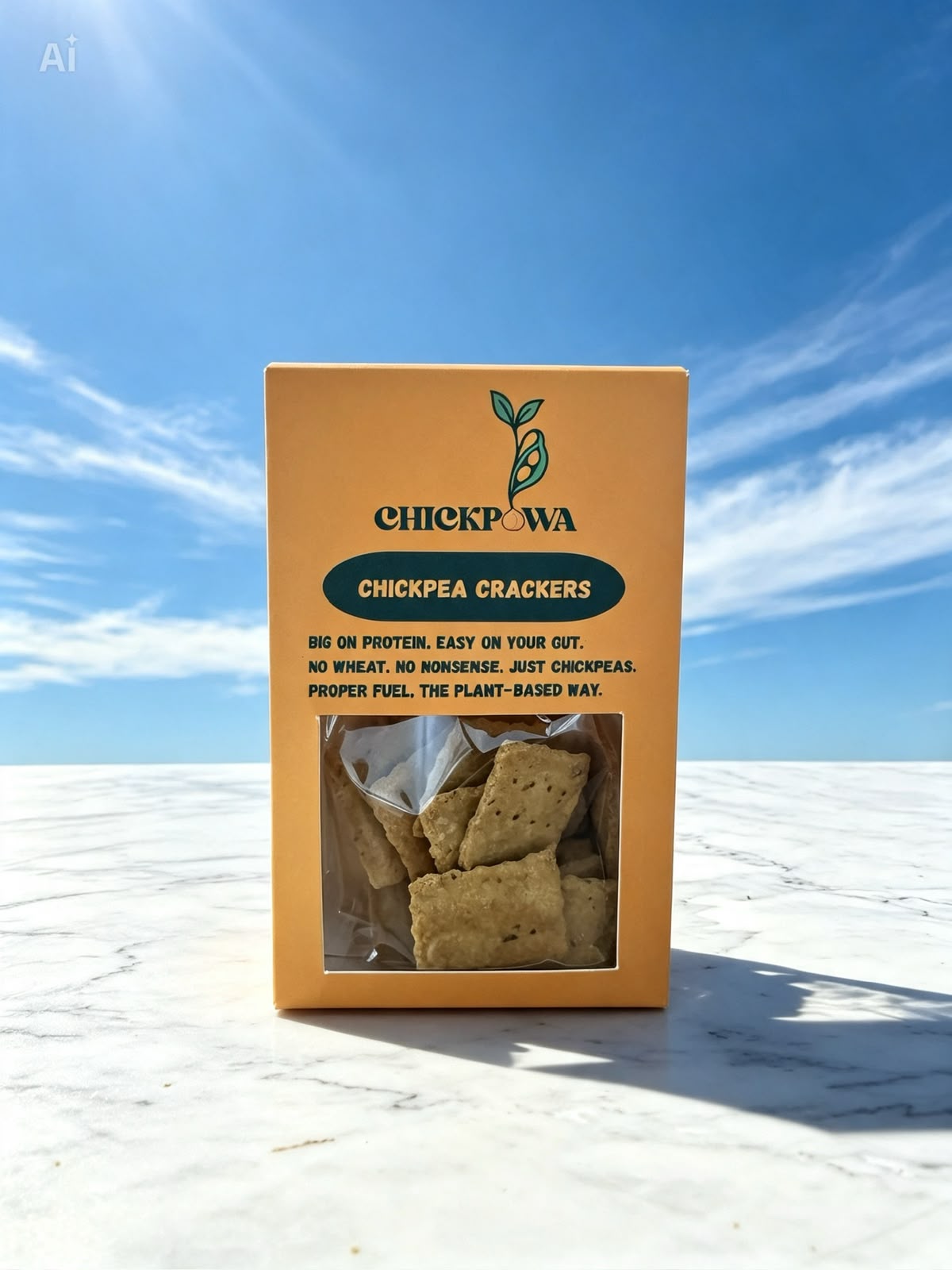 Chickpowa chickpea crackers box